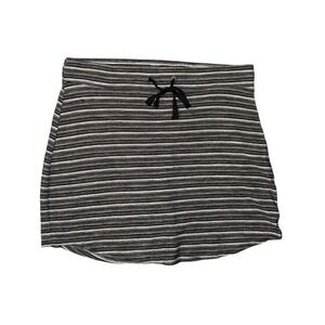 Smartwool Mini Skirt Women Large Grey Striped Merino‎ Wool Drawstring Active